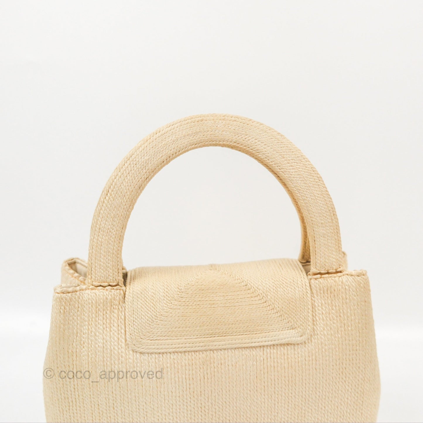 Chanel Vintage Mini Kelly Silk Rope Braided Cream Beige 24K Gold Hardware