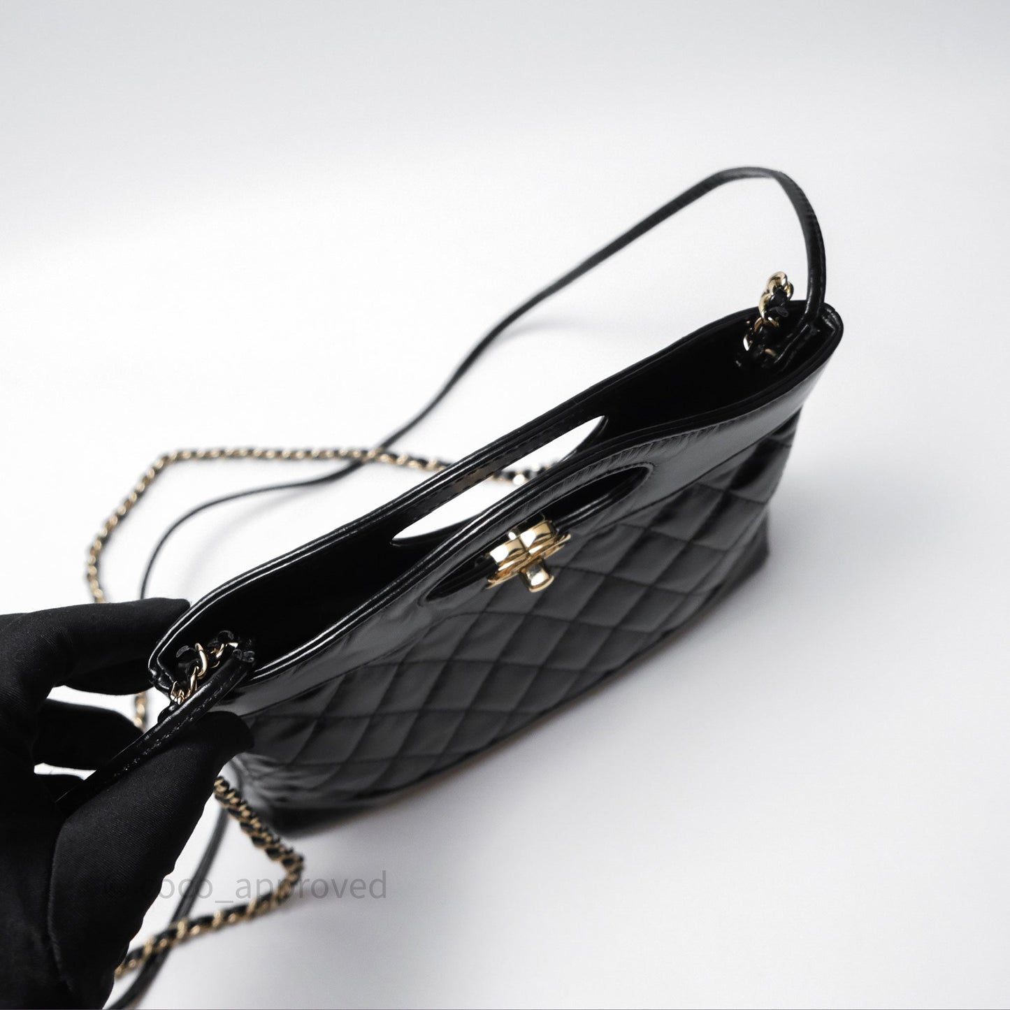 Chanel 31 Mini Black Shiny Lambskin Gold Hardware