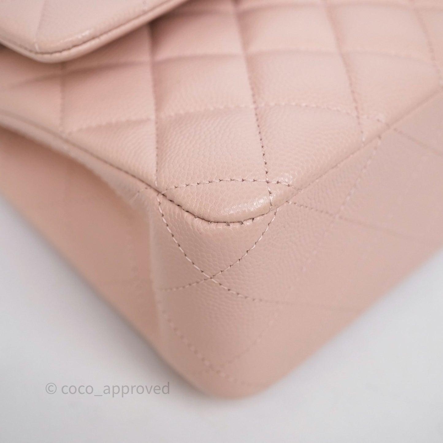 Chanel Classic M/L Medium Flap Quilted Pink Caviar Gold Hardware