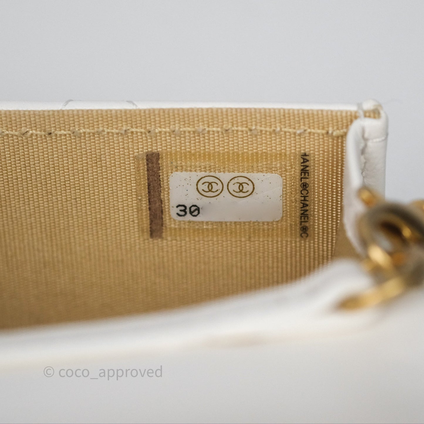 Chanel Mini Pearl Crush Clutch With Chain Belt Bag White Aged Gold Hardware