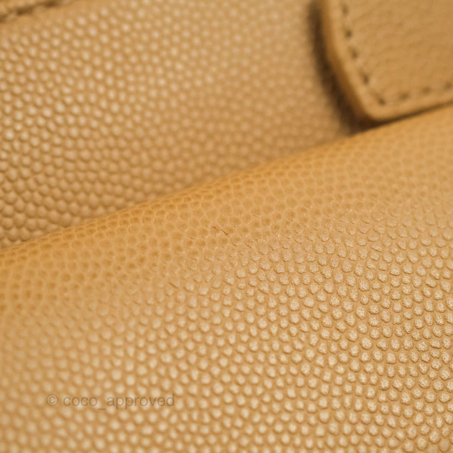 Chanel Mini Messenger Bag Beige Caviar Gold Hardware 21K