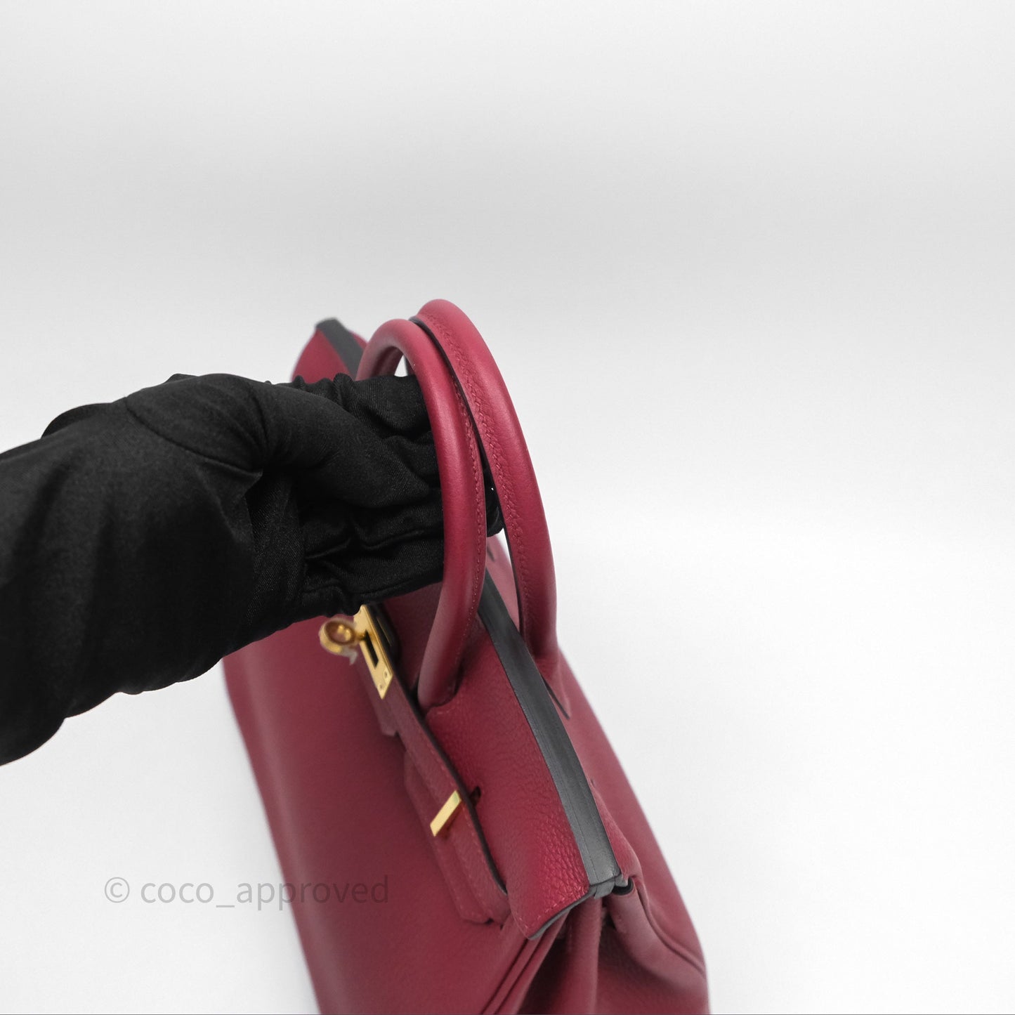 Hermès Birkin 25 Retourne Rouge Grenat Togo Gold Hardware