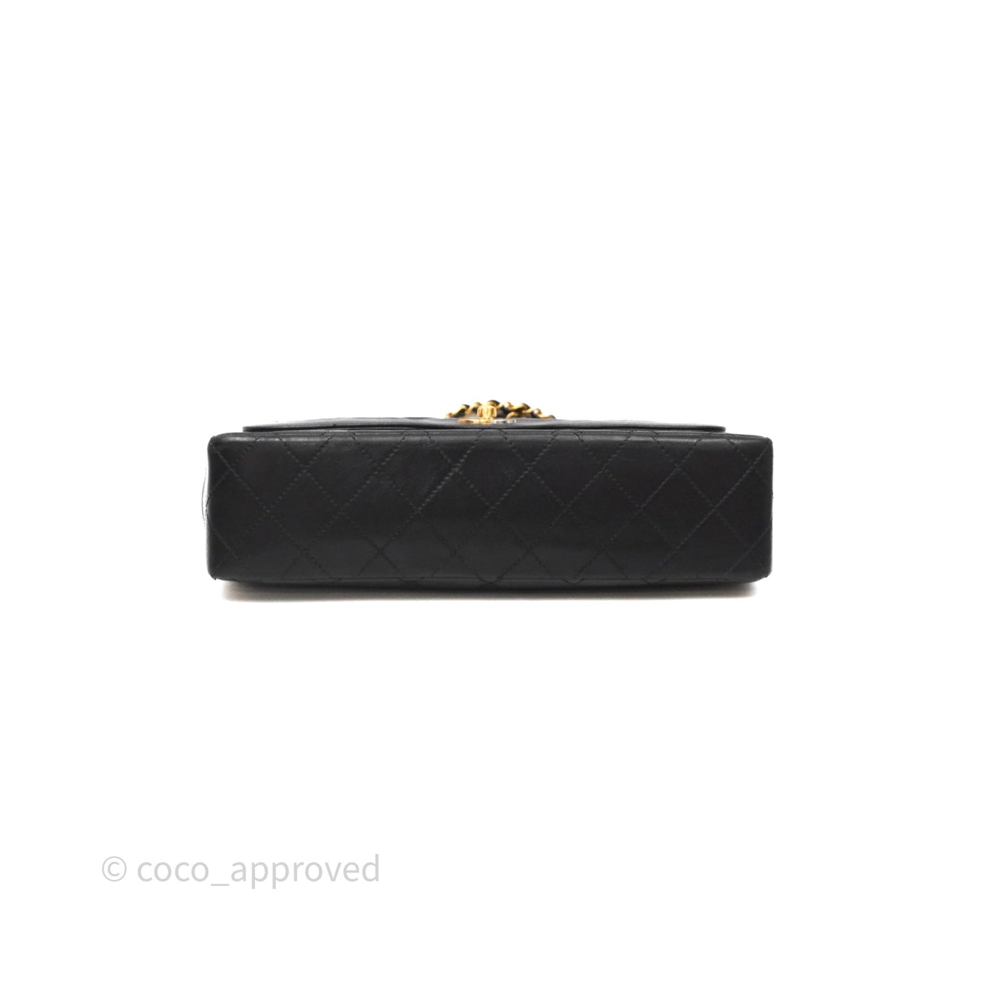 Chanel Quilted Vintage Flap Bag Lambskin Black 24K Gold Hardware