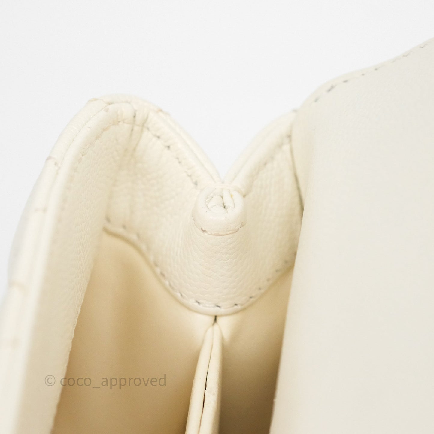 Chanel Mini Coco Handle Quilted Ivory White Caviar Gold Hardware
