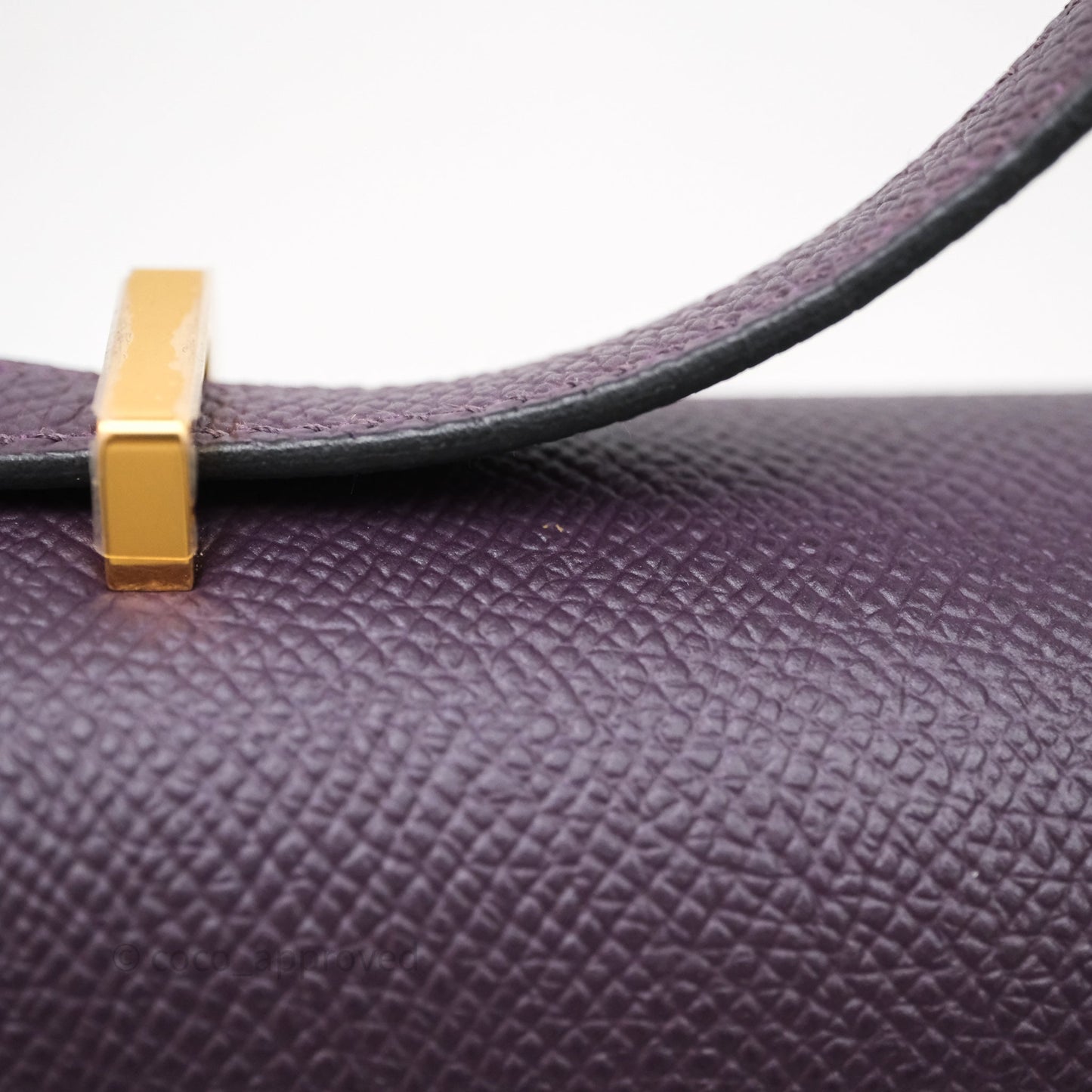 Hermès Constance Elan Raisin 59 Epsom Gold Hardware
