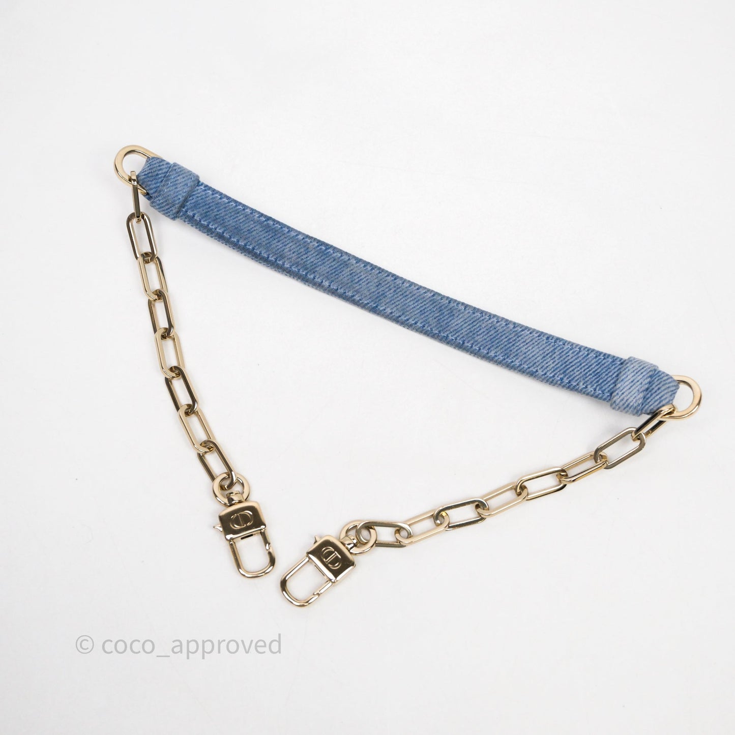 Christian Dior Small Lady D-Joy Bag Washed Blue Denim Cannage Gold Hardware