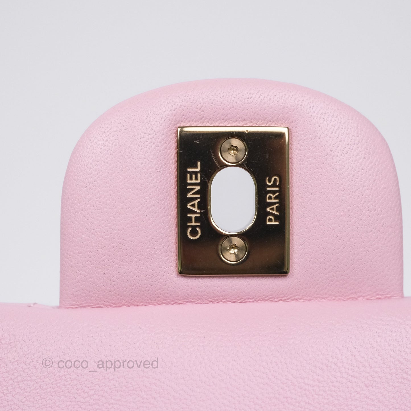 Chanel Mini Square Flap Quilted Pink Lambskin Gold Hardware