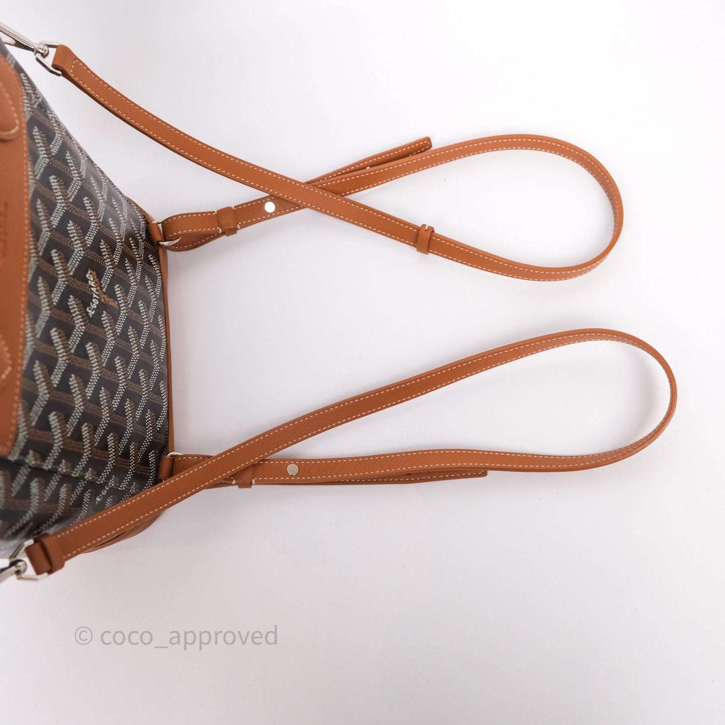 Goyard Mini Alpin Backpack Black/ Tan  Goyardine Calfskin