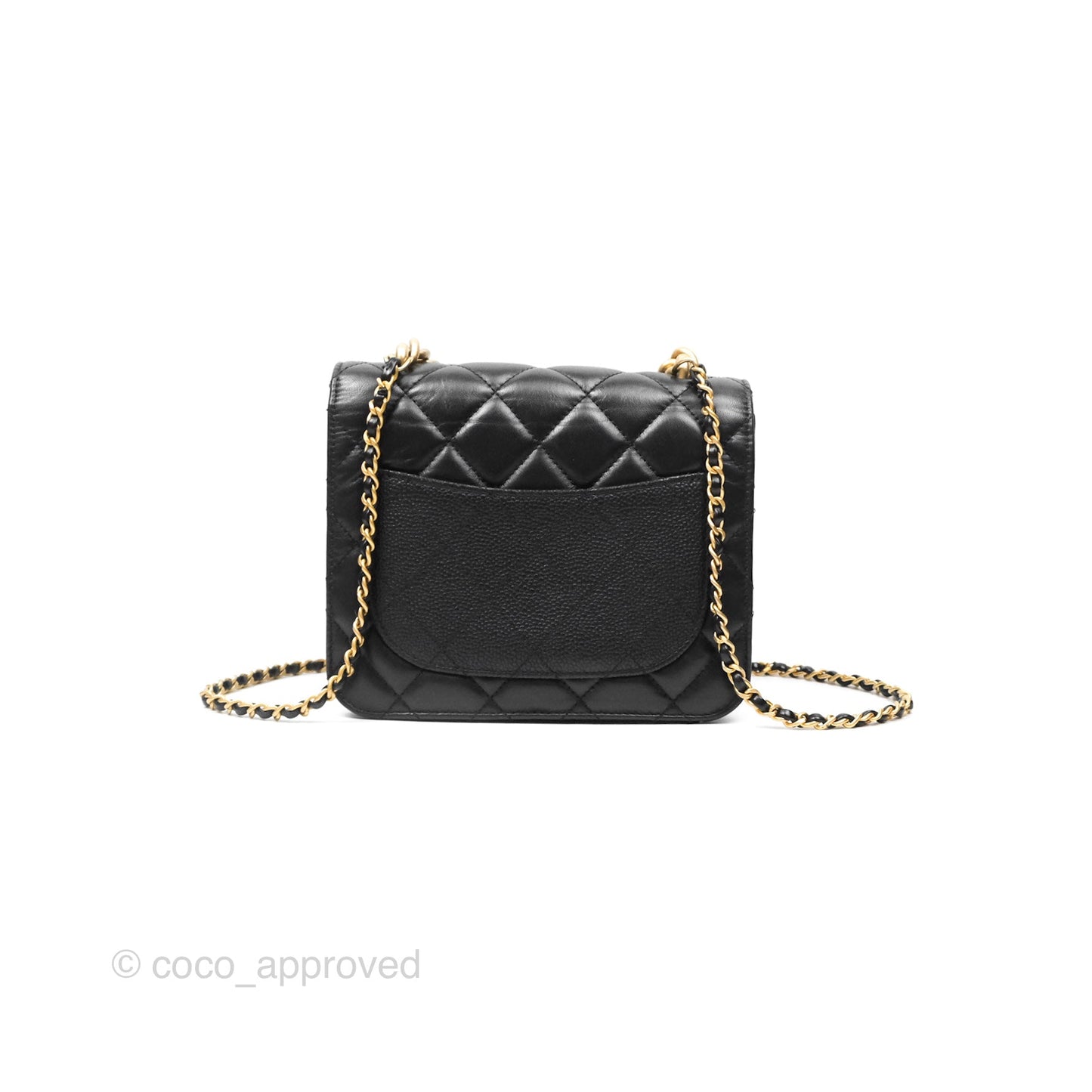 Chanel Chain Handle Small Flap Bag Black Calfskin