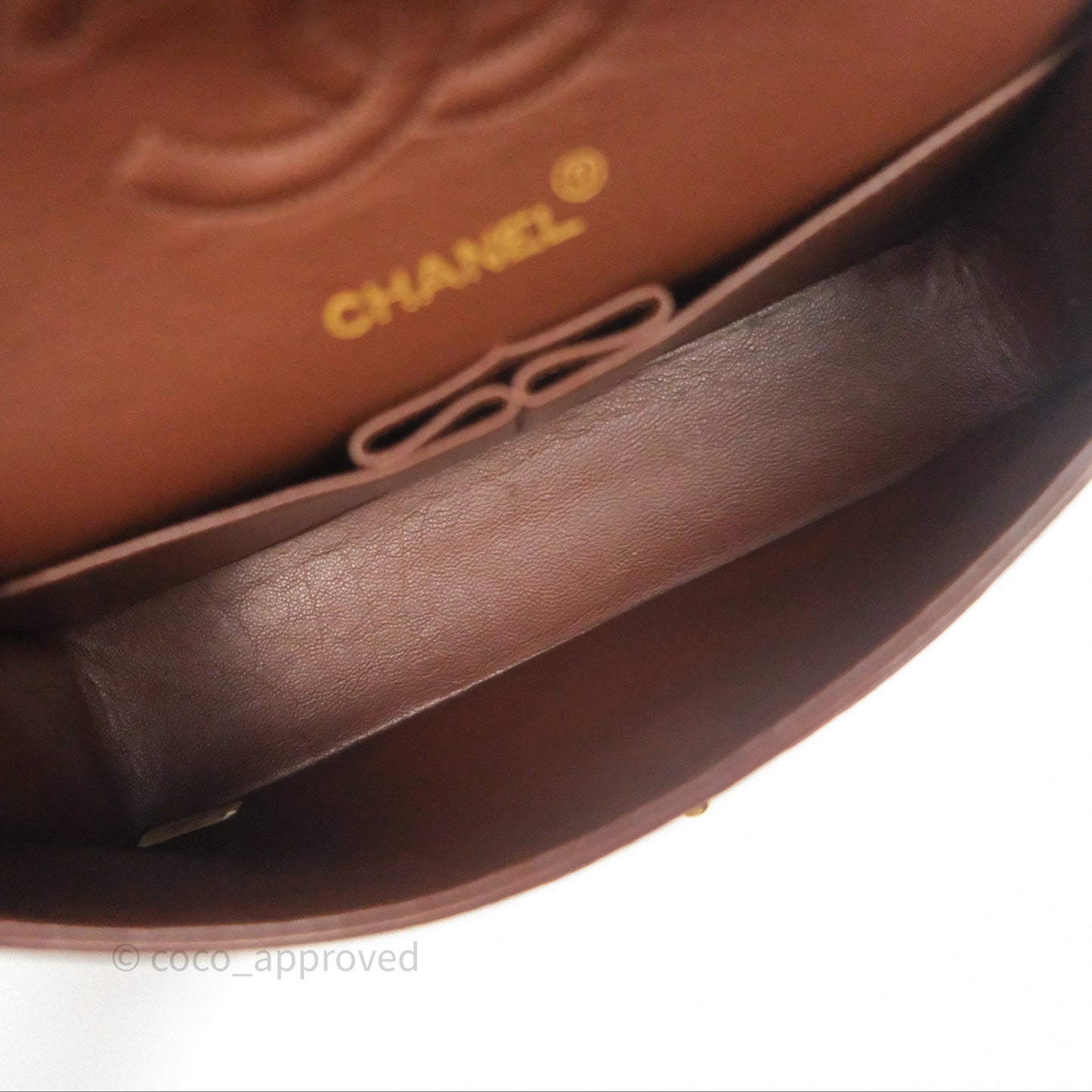 Chanel Vintage Small Classic Flap Brown Lambskin 24K Gold Hardware