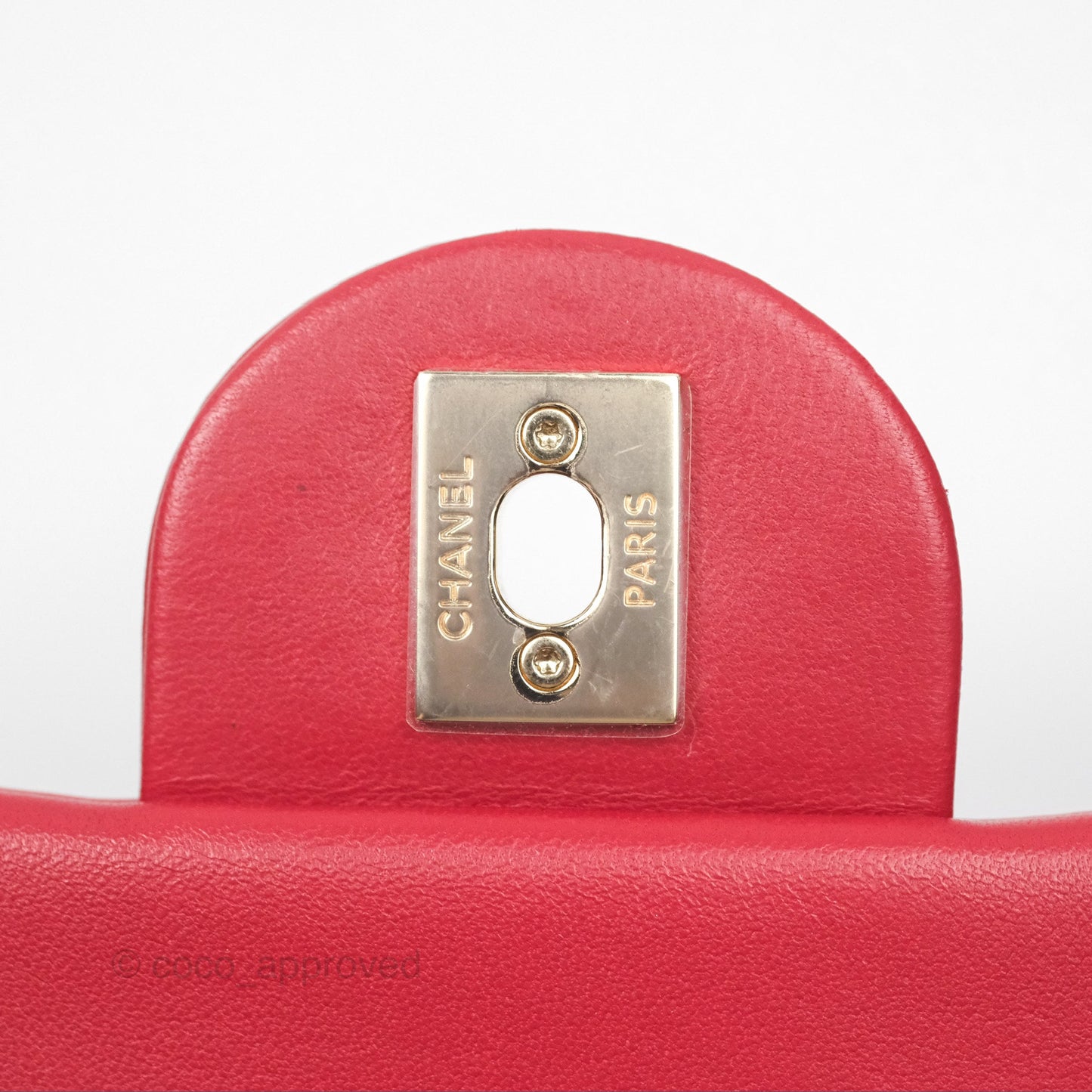 Chanel Easy Carry Flap Bag With Handle Red Lambskin Gold Hardware