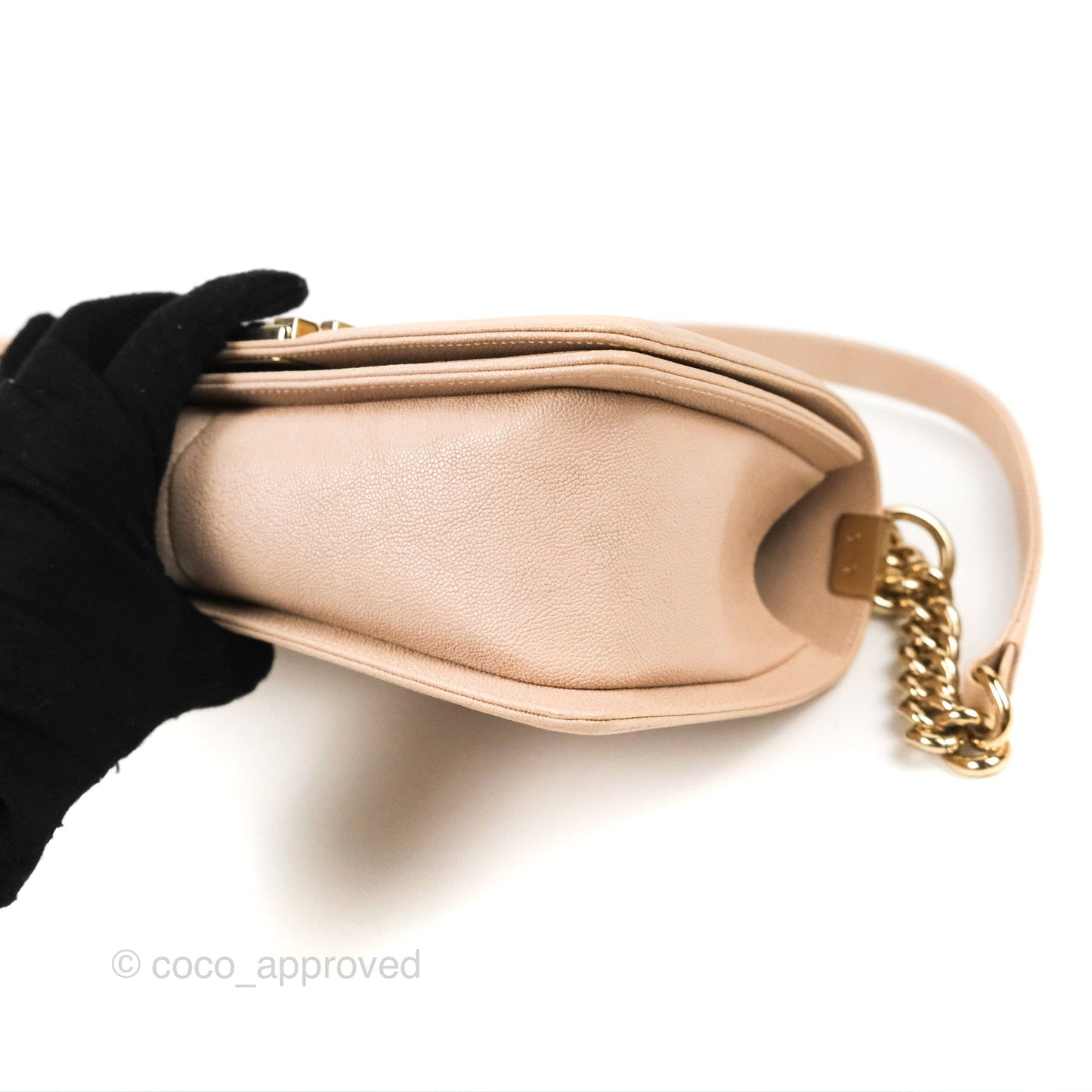 Chanel Quilted Medium Boy Dusty Pink Caviar Gold Hardware