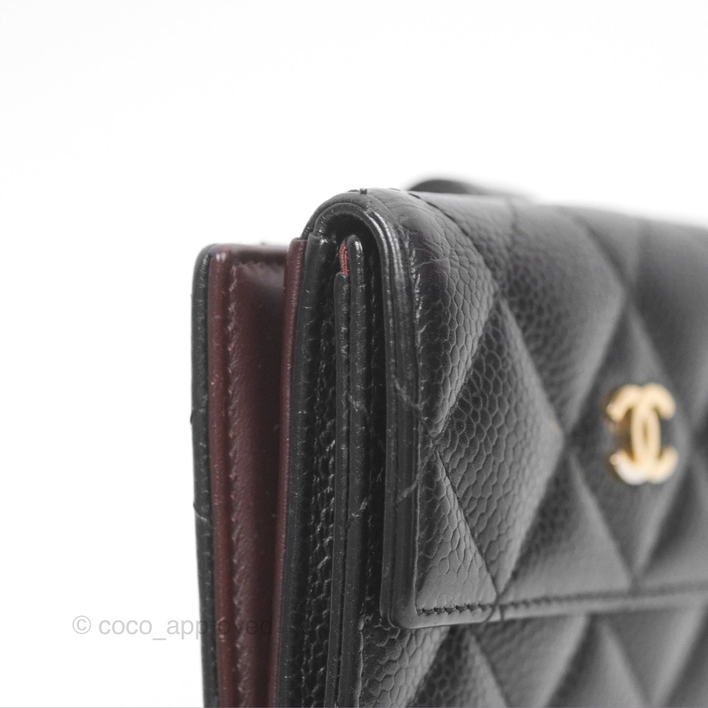 Chanel Quilted Short Flap Black Caviar Gold Hardware