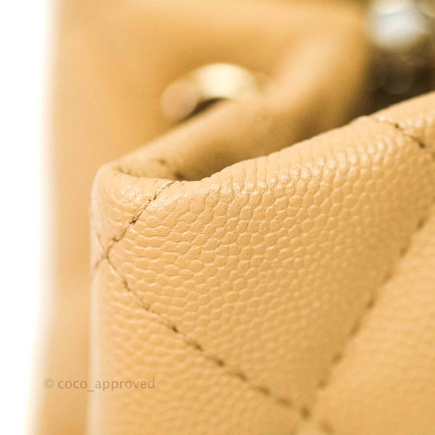 Chanel Caviar Quilted Rolled Up Bucket Drawstring Bag Beige Gold Hardware 19B