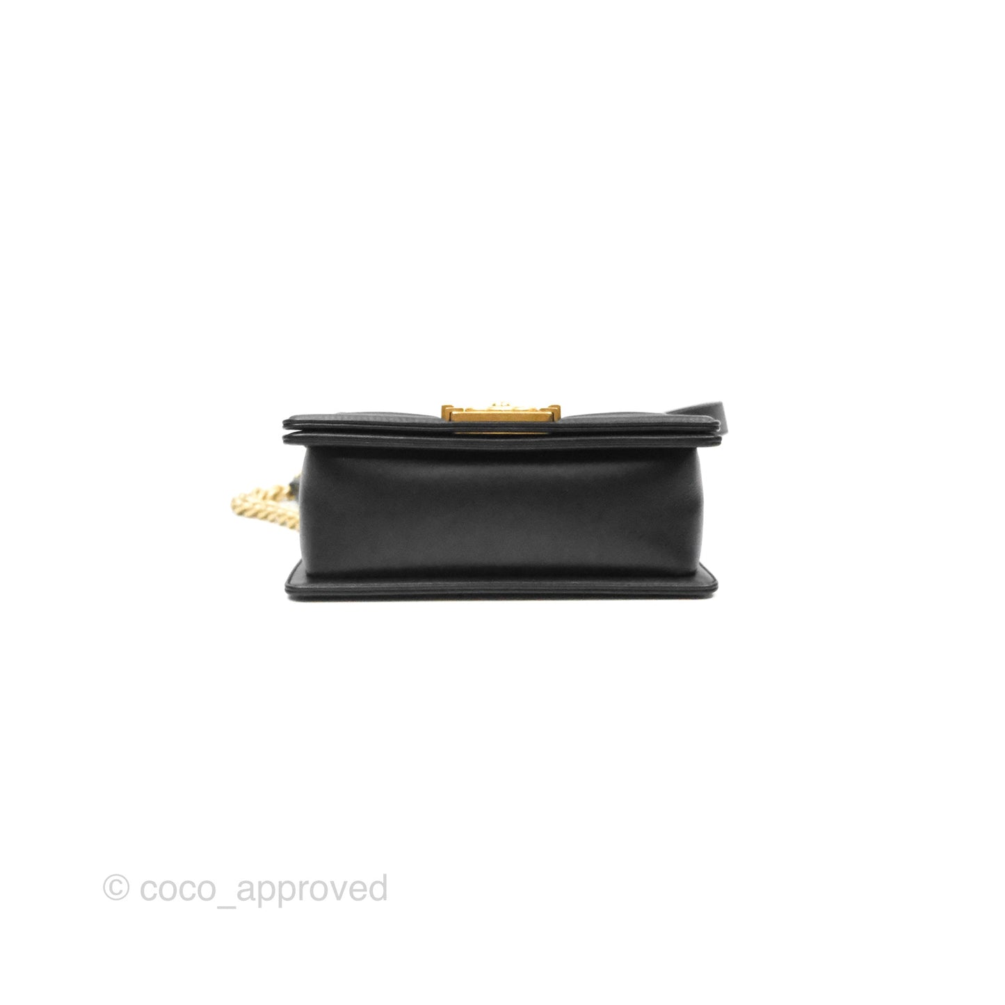 Chanel Small Boy Black Calfskin Gold Hardware