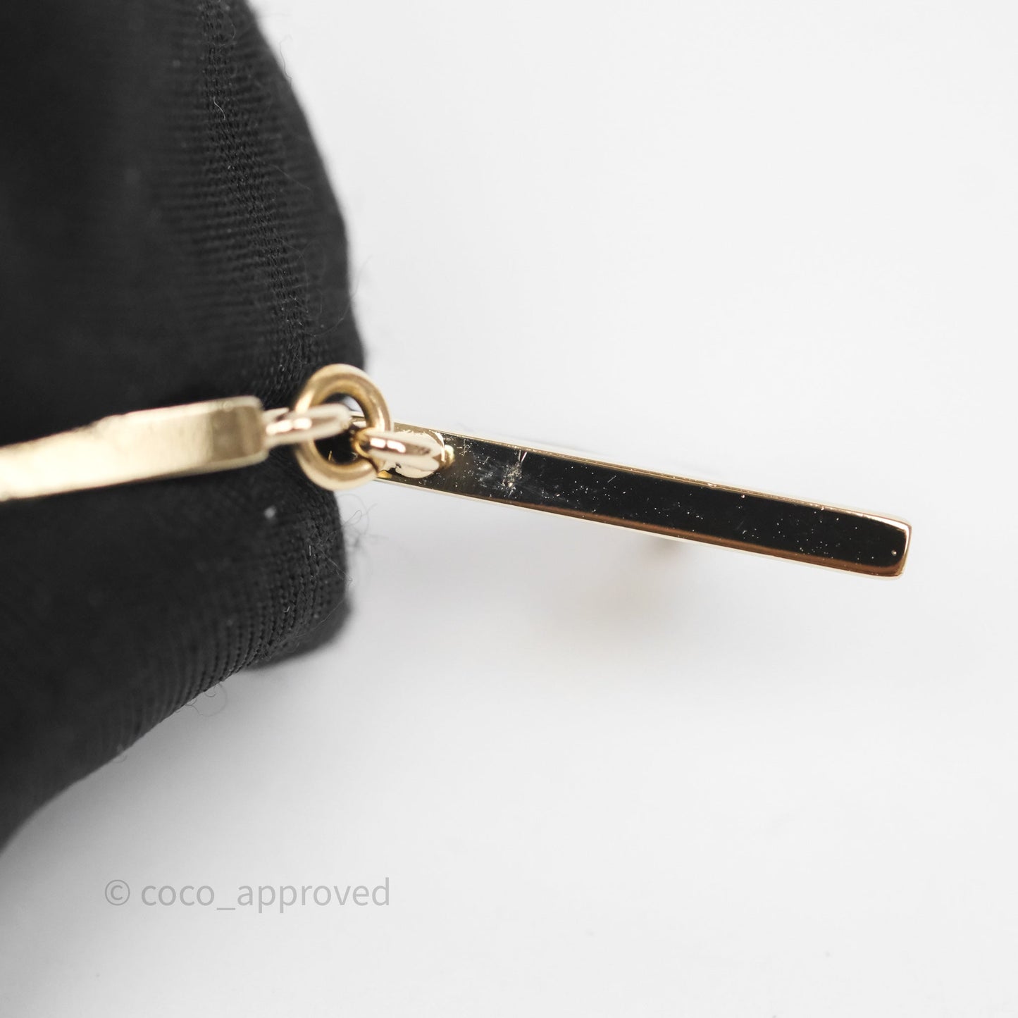 Chanel Letter Cha-Nel Logo Drop Earrings Gold Tone 20V