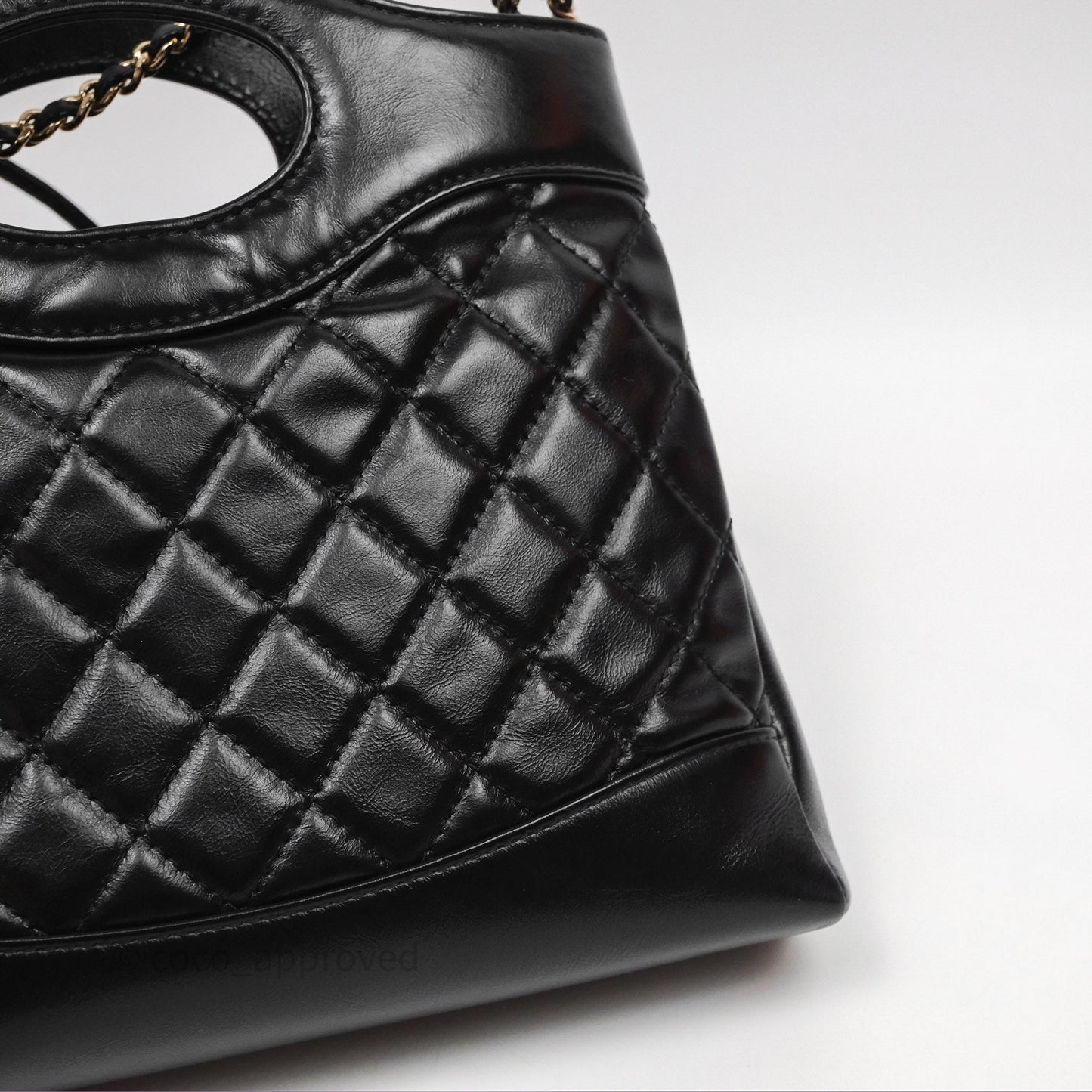 Chanel 31 Mini Black Shiny Lambskin Gold Hardware