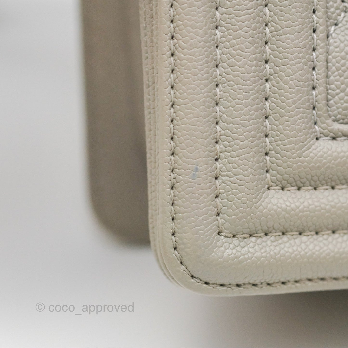 Chanel Small Boy Grey Caviar Silver Hardware
