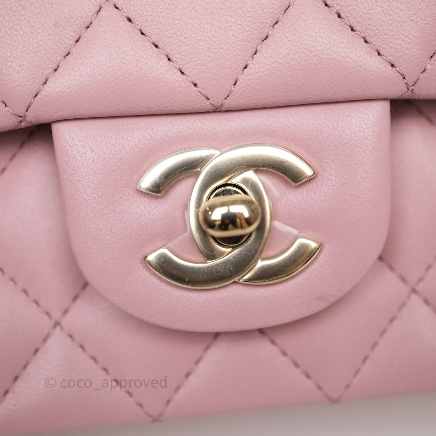 Chanel Top Handle Mini Rectangular Flap Lilac Pink Lambskin Gold Hardware
