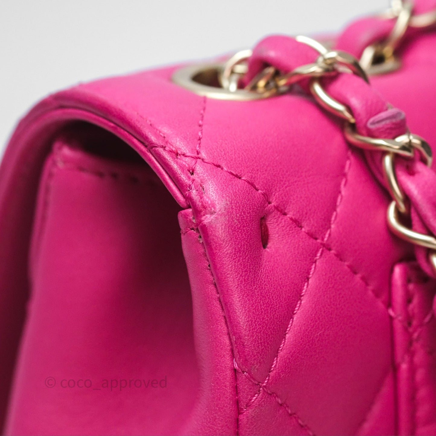 Chanel Quilted Mini Mademoiselle Chic Flap Dark Pink Lambskin Aged Gold Hardware