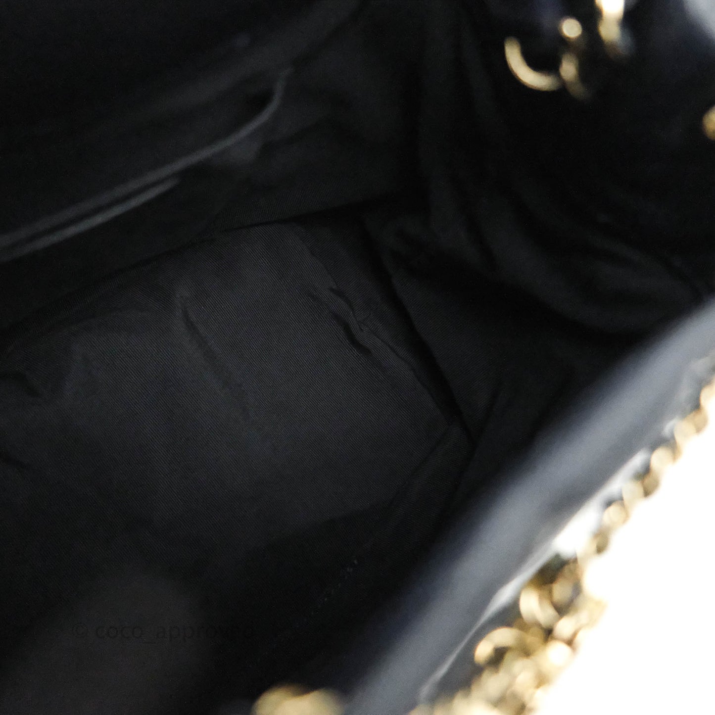 Chanel Caviar Quilted Rolled Up Bucket Drawstring Bag Navy Gold Hardware
