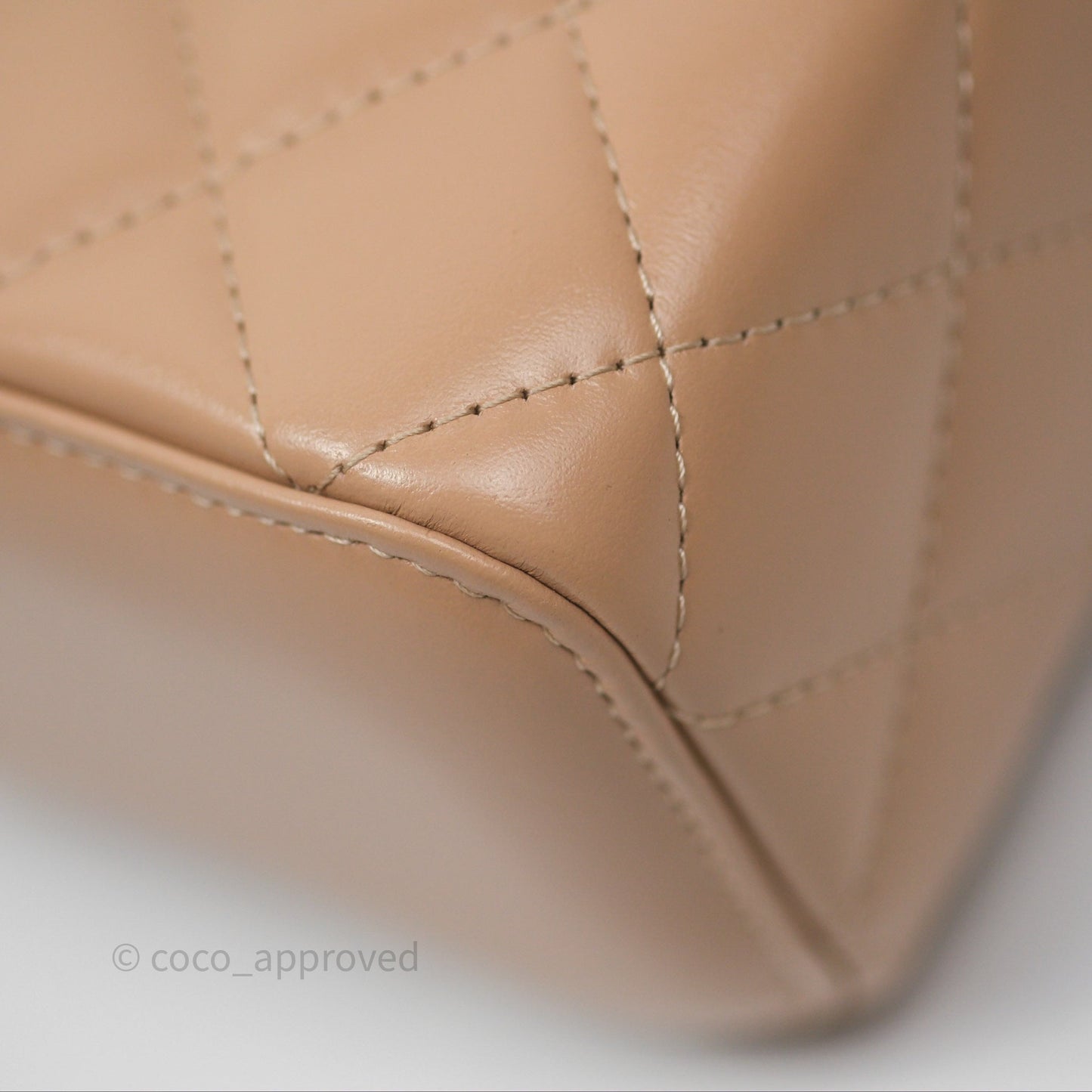Chanel Quilted Mini Perfect Fit Vanity With Chain Beige Calfskin Aged Gold Hardware