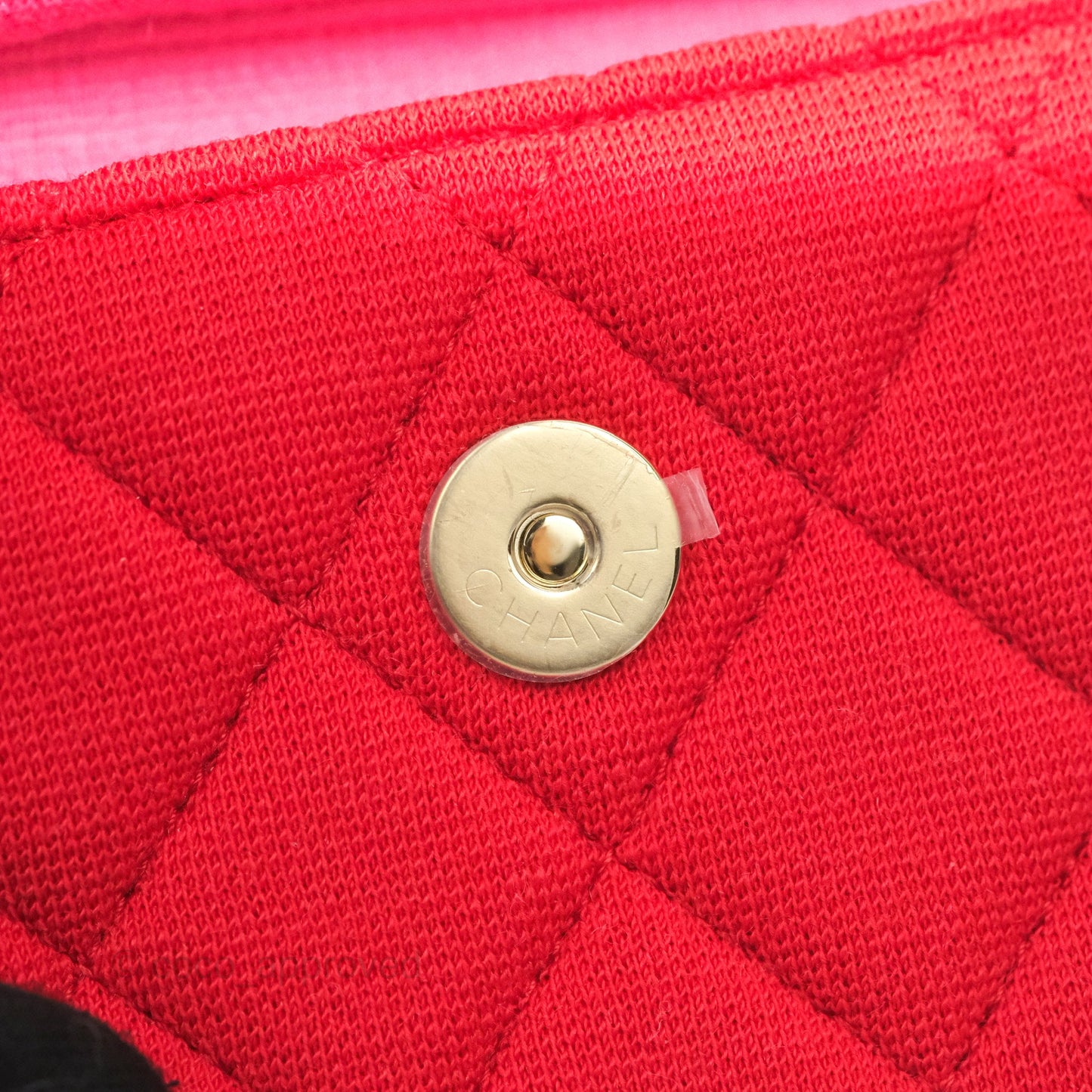 Chanel Mini Clutch With Chain Red Cotton Gold Hardware