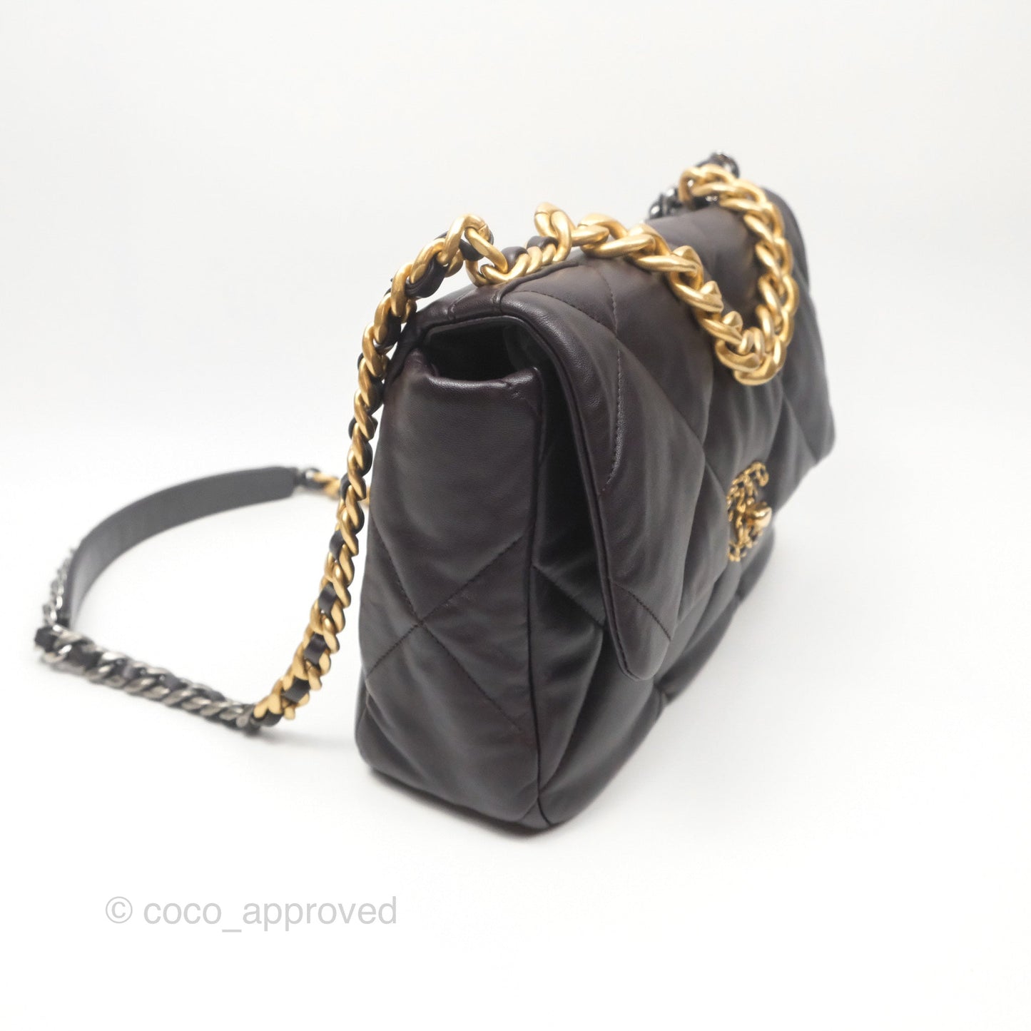 Chanel 19 Medium Dark Brown Mixed Hardware