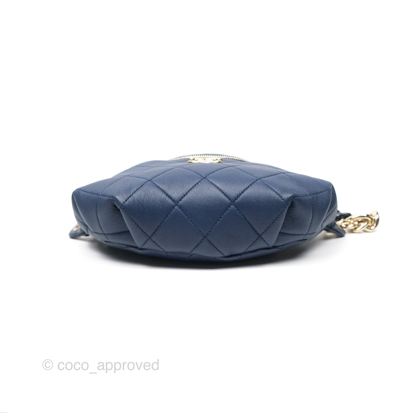Chanel Resin Bi-Color Chain Belt Bag Navy Lambskin Gold Hardware