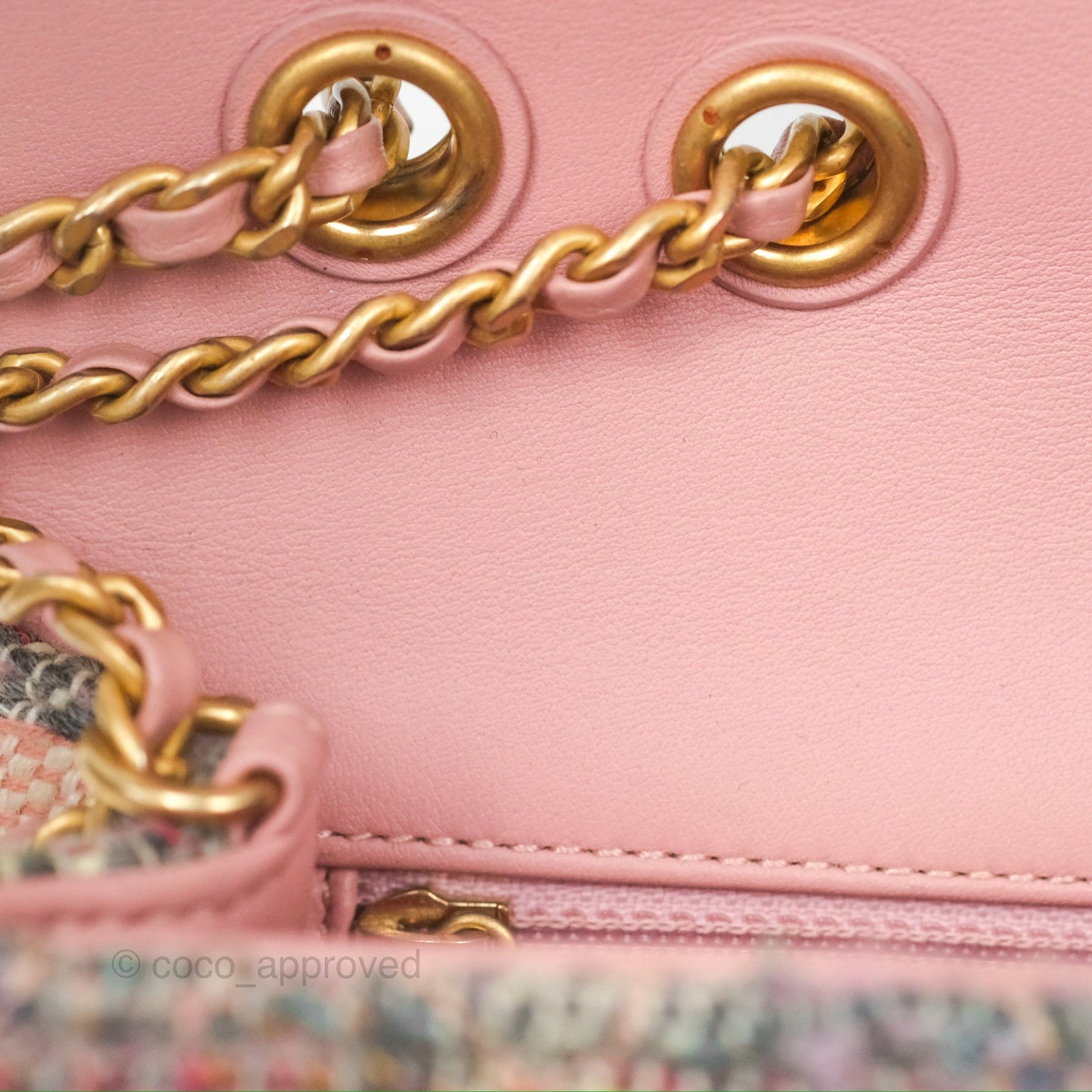 Chanel Small CC Filigree Flap Pink Tweed