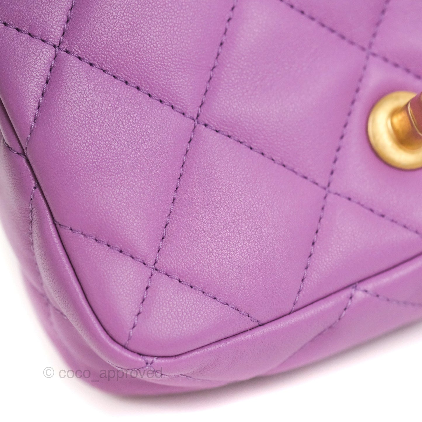 Chanel Quilted Mini CC Funky Town Flap Purple Lambskin Gold Hardware