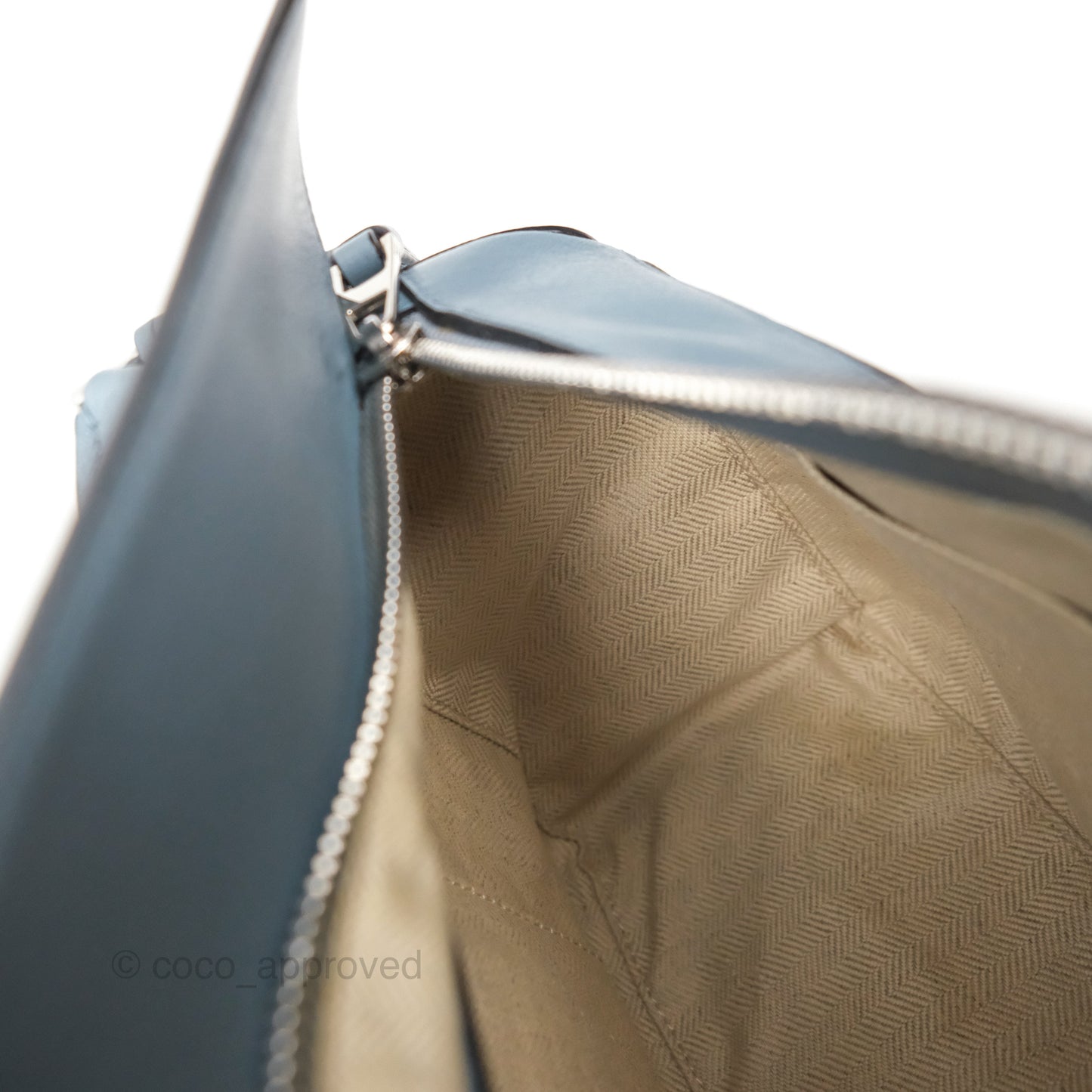 Loewe Small Puzzle Bag Blue Calfskin Silver Hardware