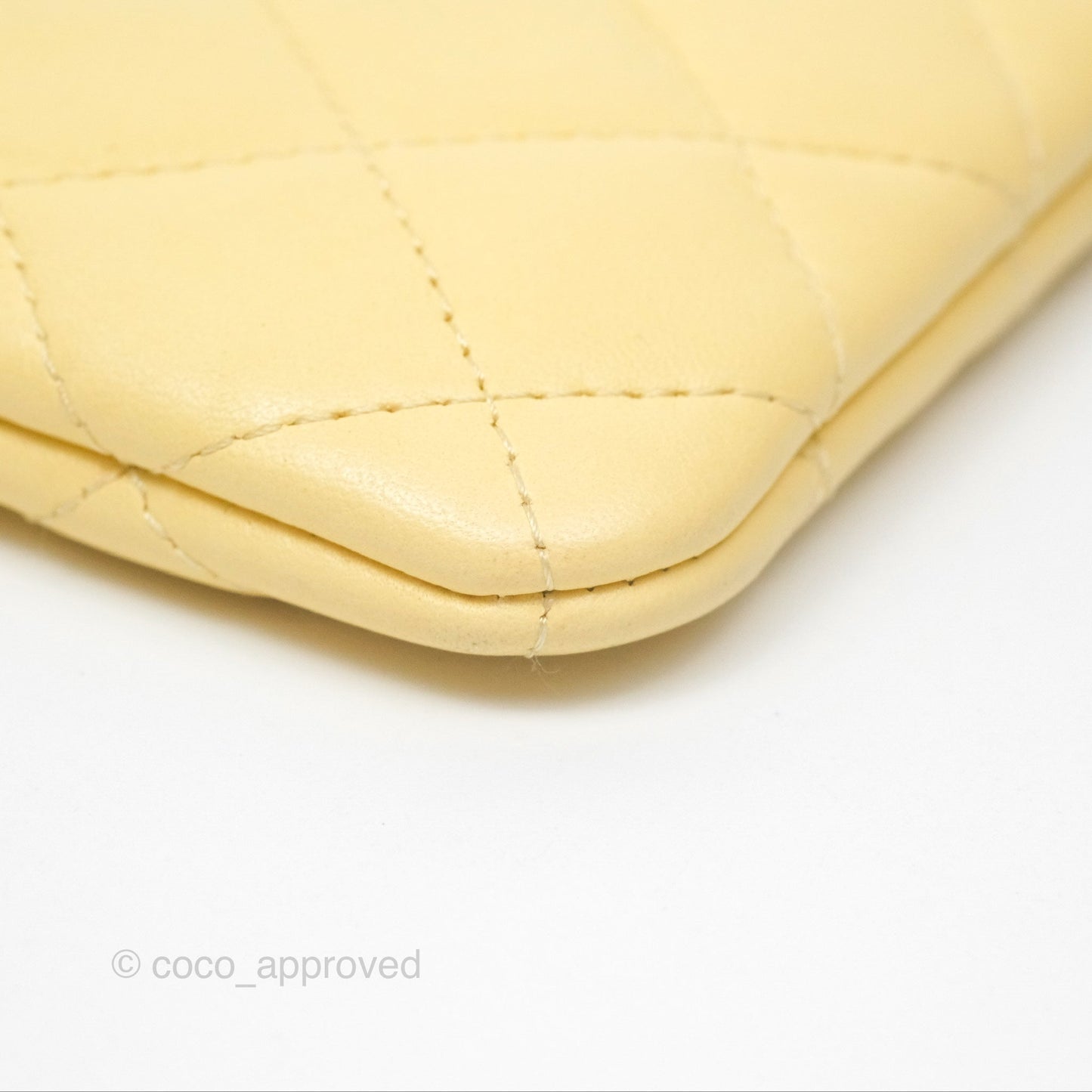 Chanel Quilted Mini O Case Yellow Lambskin Gold Hardware