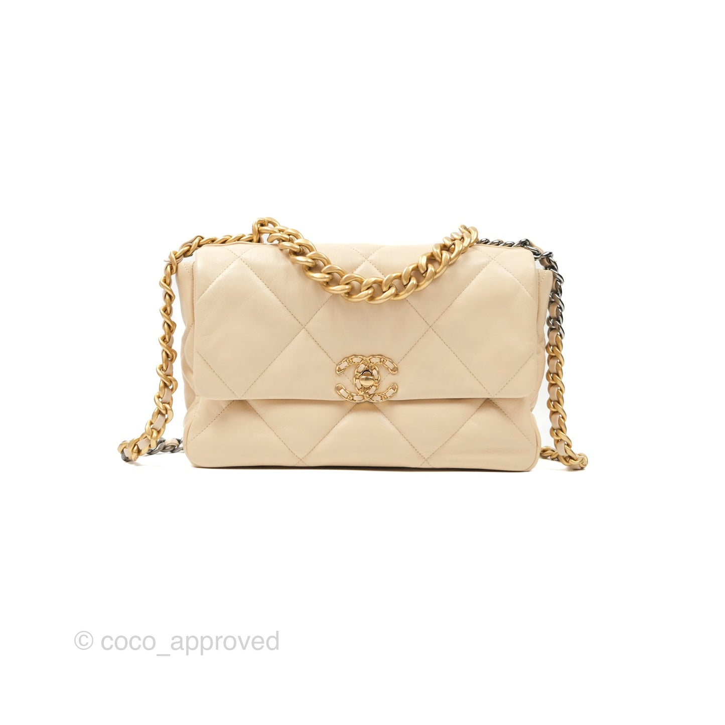 Chanel 19 Medium Beige Mixed Hardware