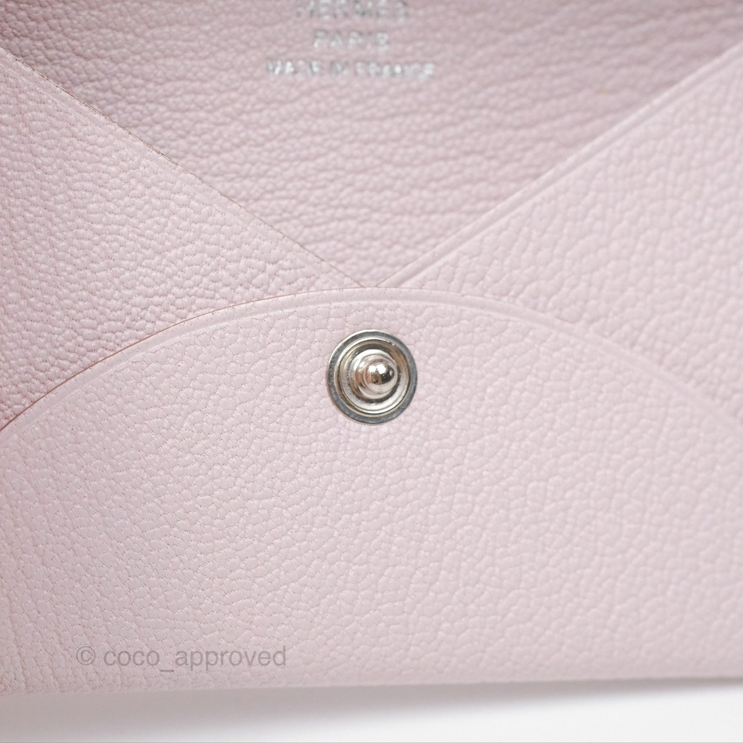 Hermès Calvi Card Holder Mauve Pale Chevre Mysore