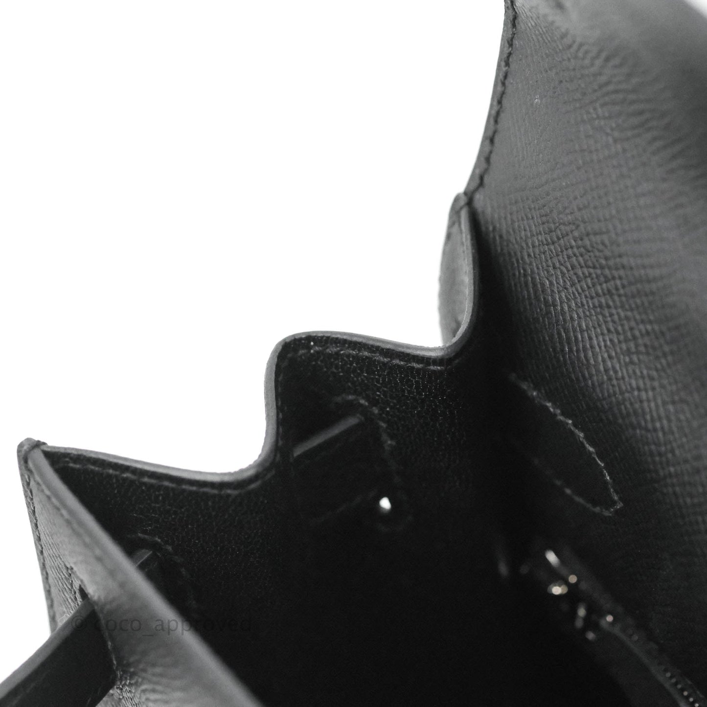 Hermès Kelly 28 Sellier Black Epsom Palladium Hardware