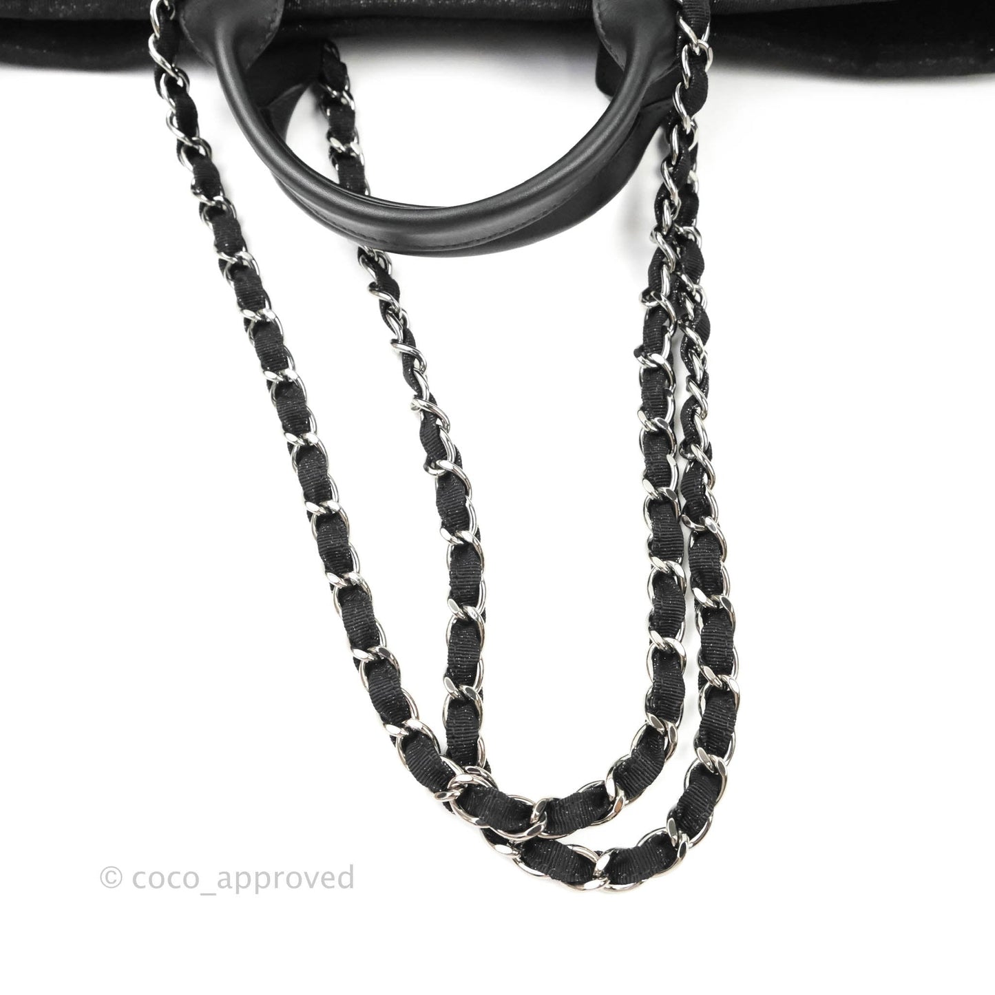 Chanel Large Deauville Black Glitter Lurex