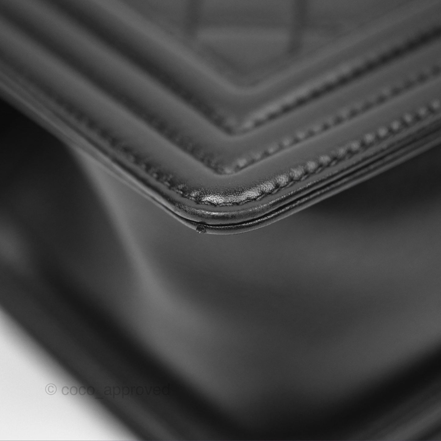 Chanel Small Boy Black Calfskin Ruthenium Hardware