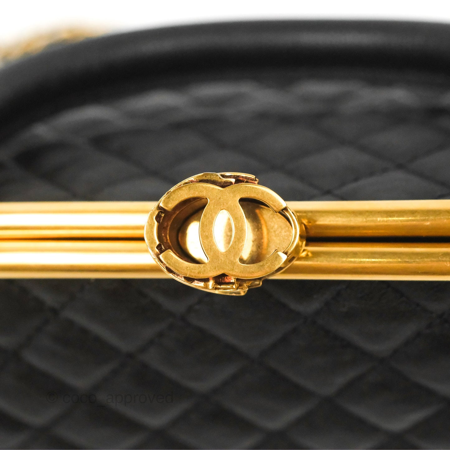 Chanel Paris Rome Colosseum Lock Bag Black Calfskin Antique Gold