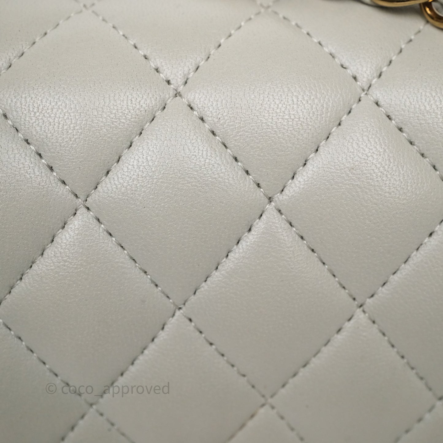 Chanel Small Classic Flap Quilted Grey Lambskin Gold Hardware