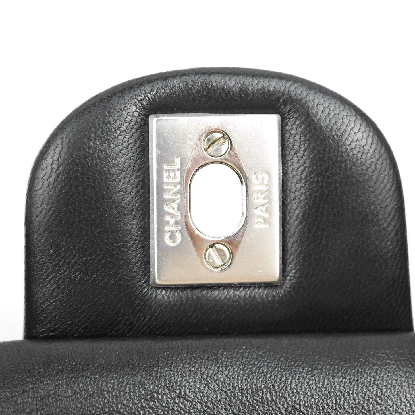 Chanel Quilted Mini Rectangular Flap Black Lambskin Silver Hardware