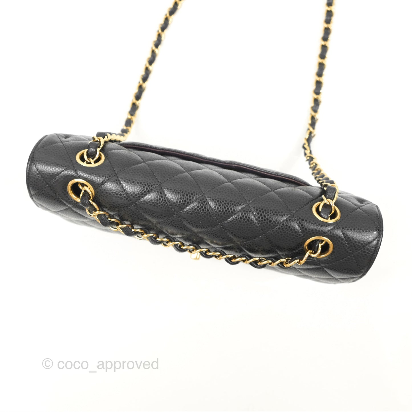 Chanel Classic M/L Medium Flap Quilted Black Caviar Gold Hardware