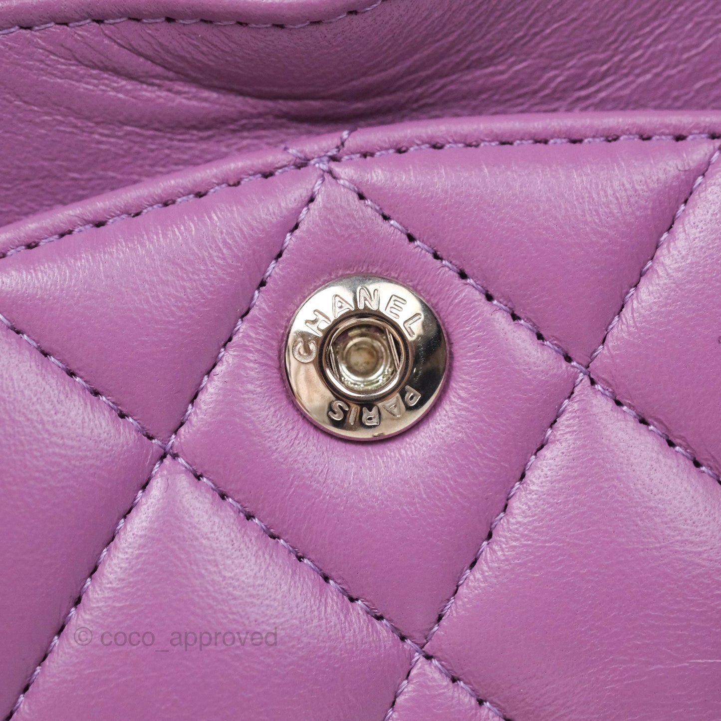 Chanel Small Classic Flap Quilted Purple Lambskin Silver Hardware