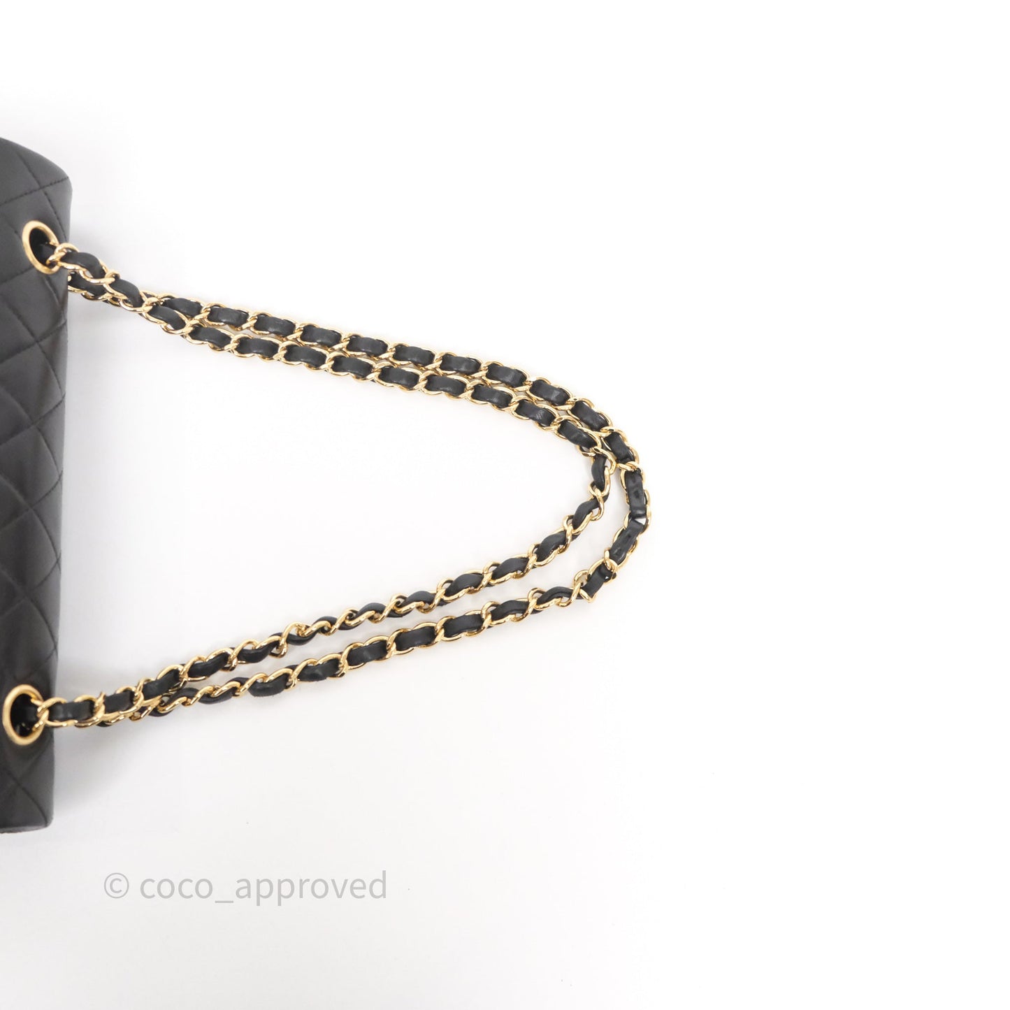 Chanel Classic M/L Medium Flap Quilted Black Lambskin Gold Hardware