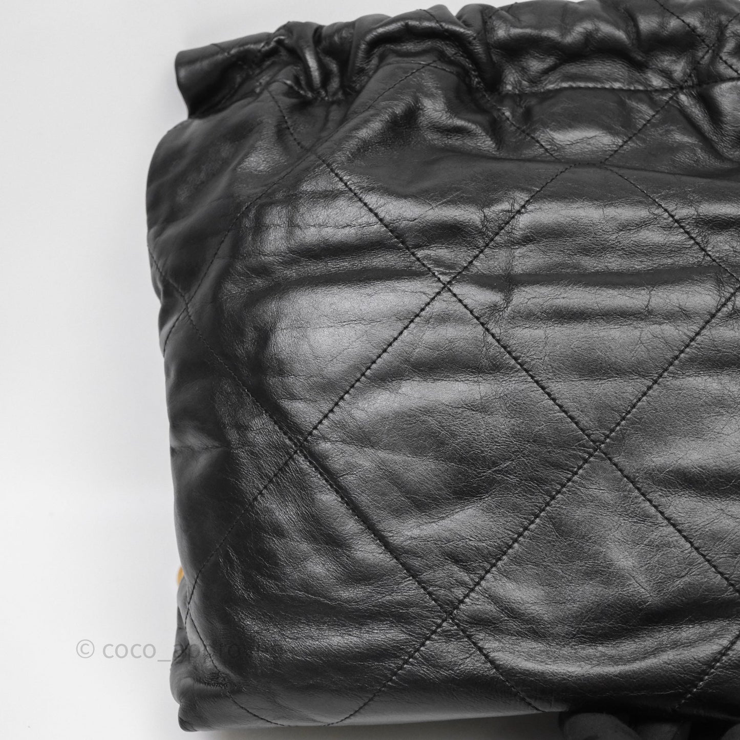 Chanel 22 Small Black Calfskin Aged Gold Hardware