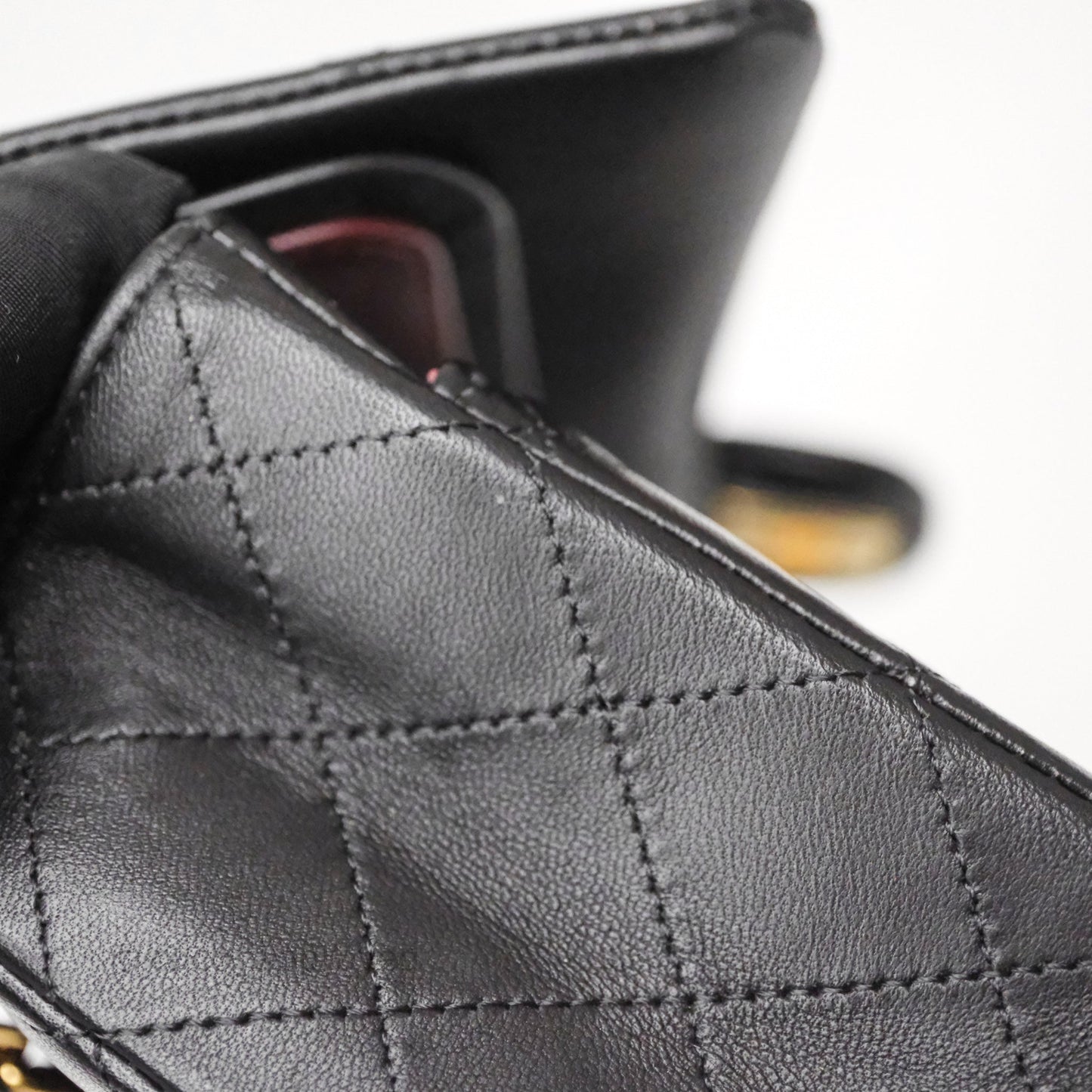 Chanel Classic M/L Medium Flap Quilted Black Lambskin Gold Hardware