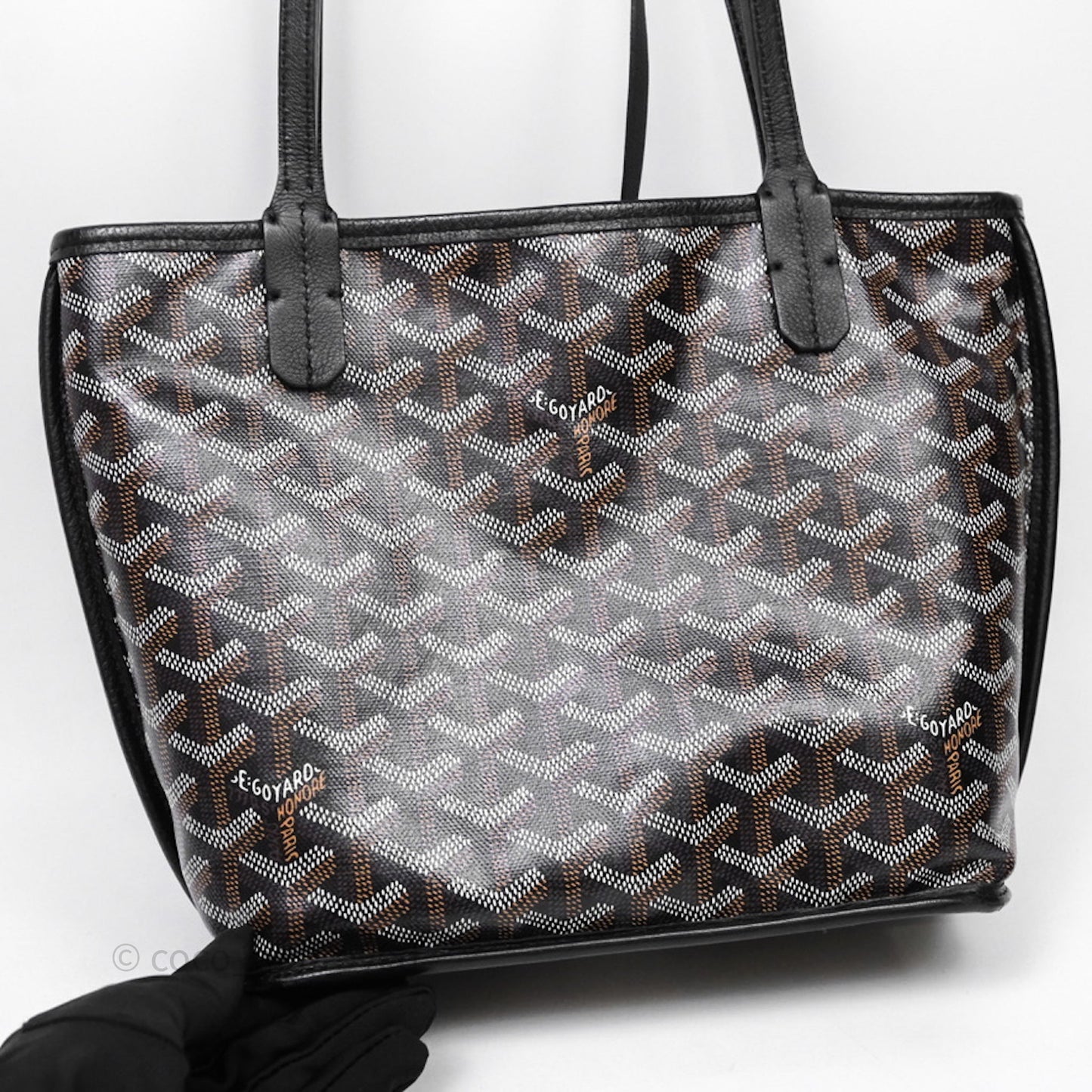 Goyard Anjou Mini Bag Goyardine Canvas Black