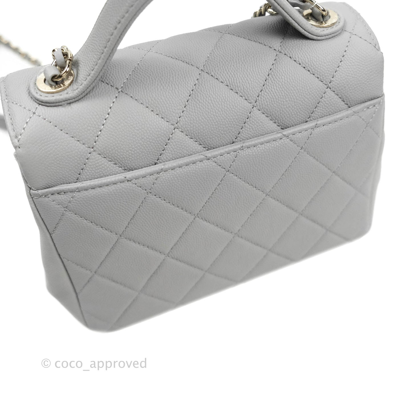 Chanel Quilted Small Business Affinity Flap Grey Caviar Gold Hardware