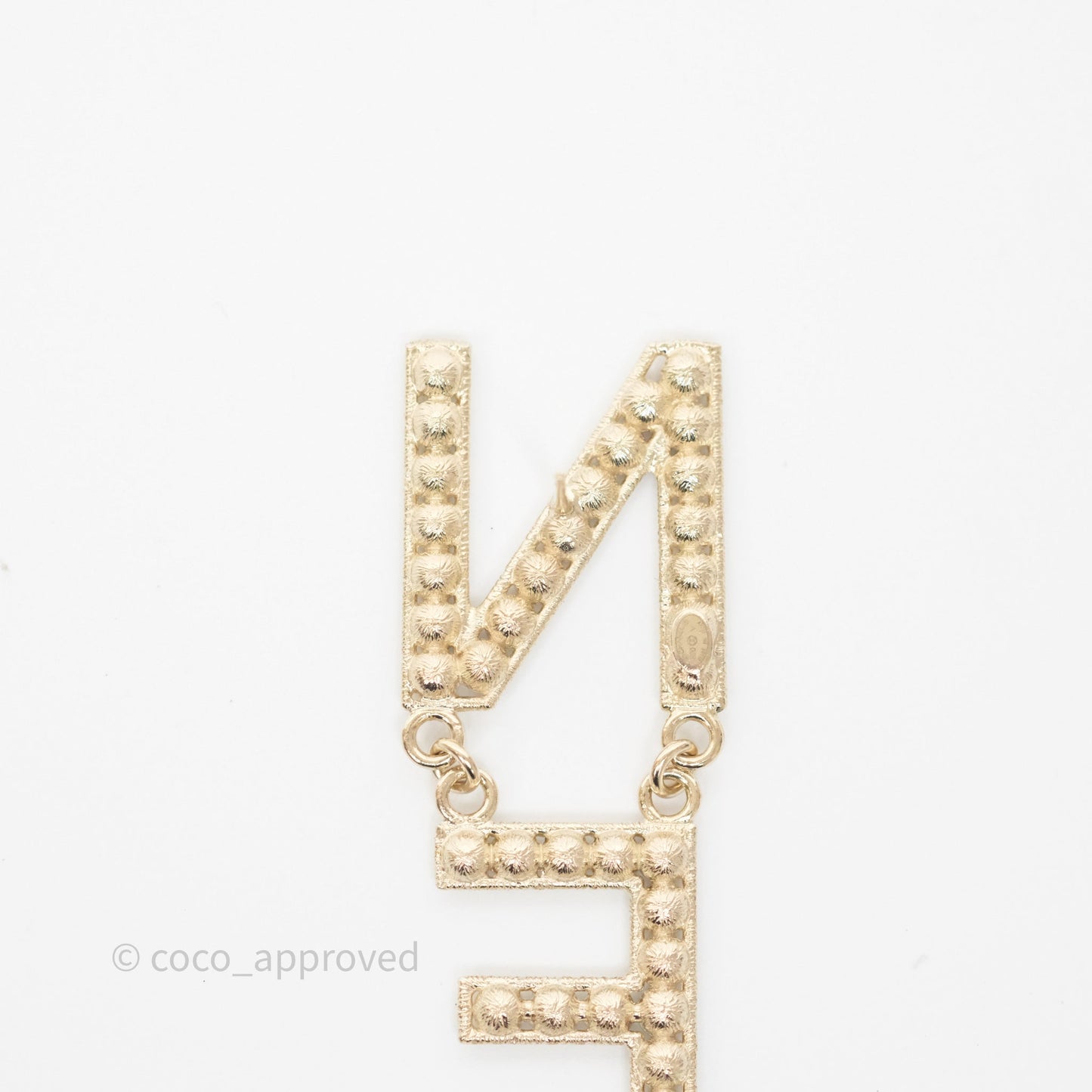 Chanel Crystal Cha-Nel Logo Drop Earrings Gold Tone 20V