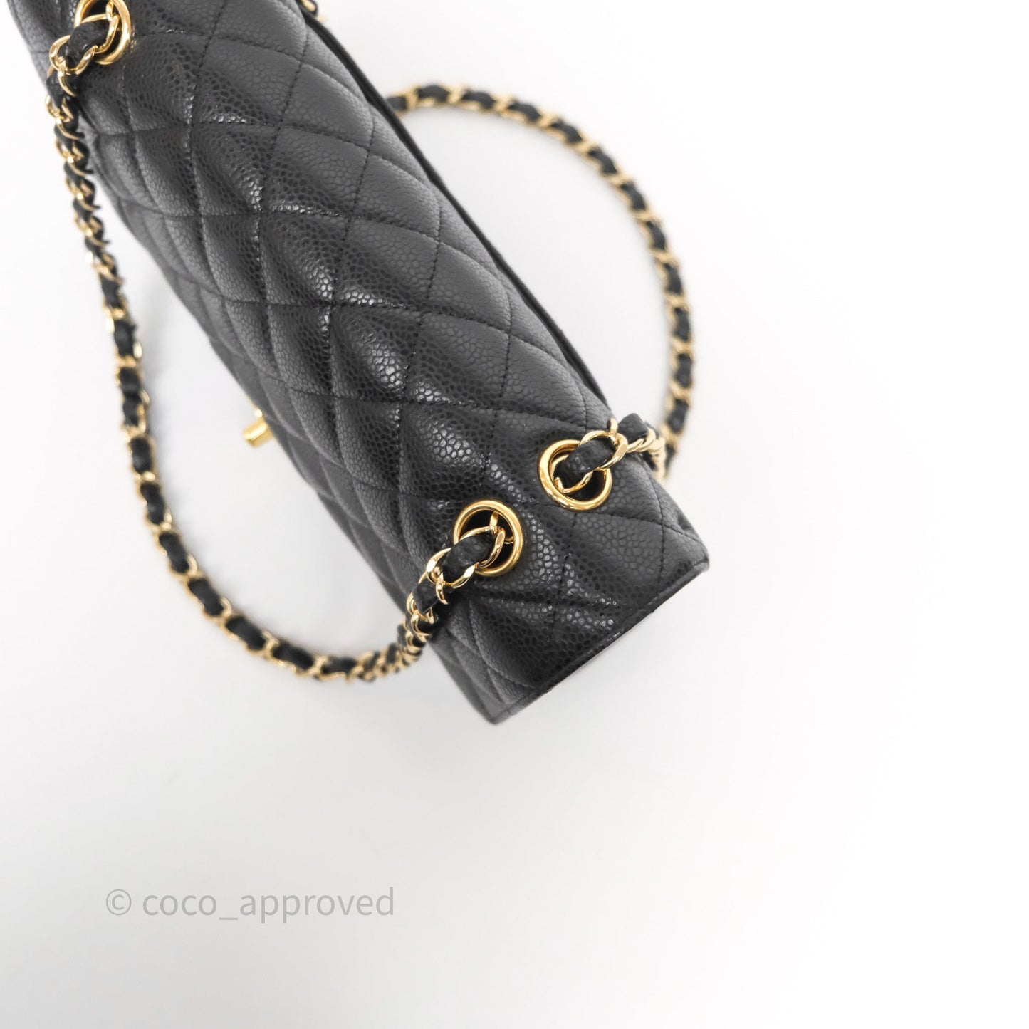Chanel Classic M/L Medium Flap Quilted Black Caviar Gold Hardware